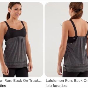 lululemon athletica Black & Charcoal Tank with Shelf Bra